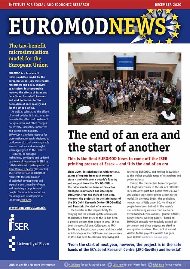 EUROMOD Newsletter cover